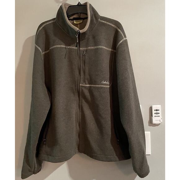 Cabelas Jacket Wool Blend Zip Up Fleece Lined Chest Pocket Outdoors Mens XL - Picture 1 of 7
